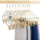 16.5" Adult Gold Metal Clips Pants Coat Clothes Hangers,30 Pack Coat Suit Closet Storage Display,Space Saving Standard Size Adult Clothing for Home Garment Clothes Shop