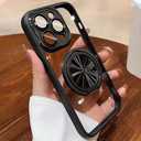 Magnetic Case for iPhone 16 Pro with 360Rotating Hidden Metal Kickstand Compatible with MagSafe Full Camera Protection Shockproof Phone Case for iPhone 16Pro 6.3" -Elegant Black