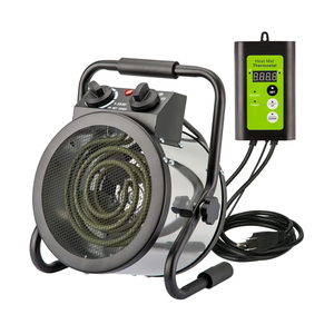 Greenhouse Heater with Digtal Thermostat, 1500W Electric Greenhouse Heaters, Fast Heating with Overheat Protection, Grow Tent Heater for Green House, Outdoor, Patio, Flower Room, Silver