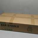 Swivel Bar Stools Set of 2, Counter Height Backless 26 Bar Stool, Fabric Upholstered Seat, Sturdy Wood Legs and Metal Footrest, Mid-Century Modern Island Stools for Home Bars (Blue, 26 in)