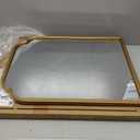 24"x18"﻿ Gold Bathroom Scalloped Mirror, Rust-Proof Metal Frame