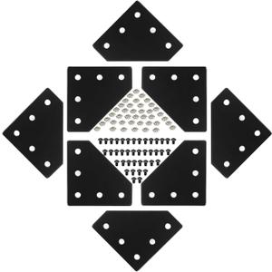 2020 Aluminum Extrusion Connector Bracket Set Included 8PCS Joint Plates,1Pcs M3 Wrench,40Pcs M5 T-Slot Nuts and 40Pcs M5x8mm Screws for 2020 Series Aluminum Profile 3D Printer Frame (20B)