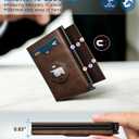 Airtag Wallet for Men,with Cash Pocket 2 ID Window 10+ Cards,Metal Case Smart Slim Pop Up Credit Card Holder Flip with Magnetic Closure RFID Blocking Trifold Leather wallet with Gift Box