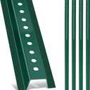 Gisafai 4 Pack 4ft Tall Green U Channel Sign Steel Post with Enamel Coating Heavy Duty Metal Sign Post with Pre Drilled Holes for Easy Mounting