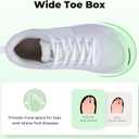MAFEKE Womens Wide Toe Box Walking Shoes Arch Support Orthotic Shoes Tennis Gym Fashion Sneakers for Swelling Bunion Plantar Fasciitis (White, US 11)