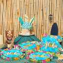 Summer Birthday Party Decorations,Aloha Tropical Party Tableware Hawaiian Plates and Napkins Party Supplies for Hawaiian Luau Party Theme Birthday Decorations