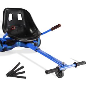 Hoverboard Seat Attachment 265lbs Capacity, 26"-34.5" Adjustable Length Hover Board Go Kart Accessory w/Comfortable&Sturdy Seat,Go Cart Compatible with 6.5 8 10 Hoverboard,Kids Adults (blue)