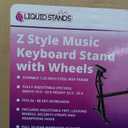 Liquid Stands Keyboard Stand w/ Wheels - Black Z Style Adjustable & Portable Professional Heavy Duty Digital Piano Stand - Fits 54-88 Key Electric Pianos - Sturdy Rolling Musical Keyboard Stand