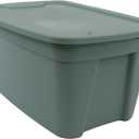 Edge Plastics Classic Storage Tote, durable storage in for home or garage with secure snap lid designed for stacking (6, Light Green, 5 Gallon)