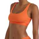 Organic Basics Women's Core Ribbed Cotton Tank Top Bralette (Orange, XL)