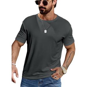 Men's T-Shirt for Men, Cotton Crew Neck T-Shirt, Casual Summer Tee Tops (X-Large, Grey)