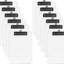 A4 Plastic Clipboard Set of 12, Clear 12.5 x 9 Letter Size for Classroom, Students, Teacher, Nurse, A4 Transparent 8.5 x 11 Clip Board with Low Profile Black Clip, Office & School Supplies