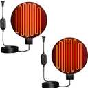 Chicken Water Heater for Winter, 6'' Heated Waterer Base for Metal/Plastic Poultry Waterer, 2-Temperature Settings, Built-in Thermostat (140F - 194F), Silicone Coop Heater with 6ft Power Cord (2PCs)