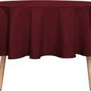 sancua Round Tablecloth - 60 Inch - Water Resistant Spill Proof Washable Polyester Table Cloth Decorative Fabric Table Cover for Dining Tables, Buffet Parties and Camping, Burgundy