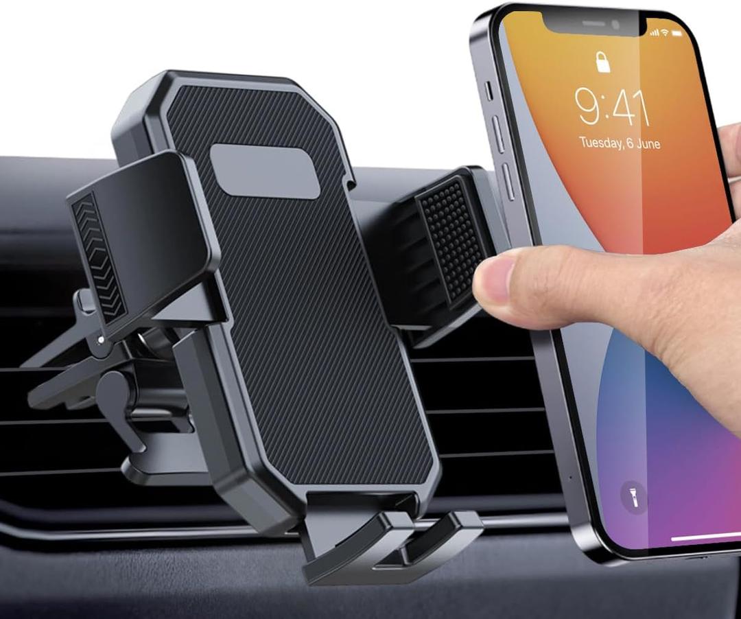 PZK Car Phone Holder Mount Super Stable Air Vent Auto Lock One Button Release Phone Holders for Your Car Mount Automobile Hands Free for iPhone,  Cell Phone Holder Base for Air Vent Y-002 [C01-H-07]