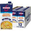 SWANSON S 100% Natural Unsalted Chicken Broth, 32 oz Carton (12 Pack) (EXP 01/26/27)