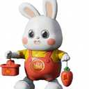 Baby Rechargable Musical Easter Bunny Toy Dancing Crawling Tummy Time Toys, Light Up Infant Toys 6-18 18-36 Months Birthday Easter Gifts for 1-3 Year Old Boy Girl Learning Baby Easter Basket Stuffers