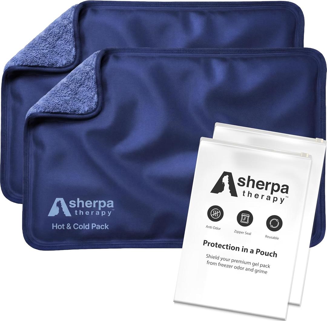Large Hot and Cold Flexible Gel Ice Packs for Injuries Reusable, Cold Packs for Injuries Reusable Ice Packs, Soft Ice Pack for Back Cold Compress - 11.5" x 14.5" - Blue