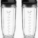 2 Pack 32oz Cup Spout Lids for Nutri Ninja Auto IQ Series Blenders BL450 BL454 BL456 BL480 BL481 BL482 BL490 BL640 BL642 BL680 BL687 G_APOK