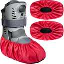 Shyyween 2 Pcs Air Cam Walking Boot Covers for Medical Fracture Waterproof Cast Boots Shoe Covers for Broken Foot Ankle Recovery Protection Machine Rain(Red,Medium)