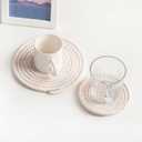 2 x Round Colored Cotton Rope Coaster, Kingwillow, (Set of 6)