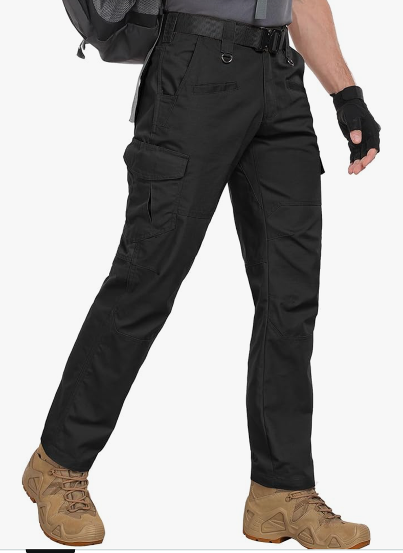 Men's Cargo Pants Ripstop Water Resistant Hiking Work Pants Outdoor Multi Pockets Army Tactical Pants (Not Belt) 38W*34L