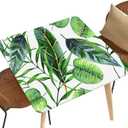NYRTHUS Spandex Stretch Tablecloth Tropical Hawaii Leaves Palm Tree Pattern Fit for Square Table 24"x24",Folding Table Covers for Indoor Outdoor Events Style156