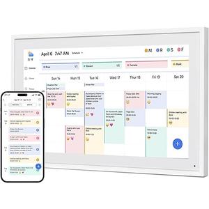 Skylight Calendar: 15-inch Wall Planner Digital Calendar & Chore Chart, Smart Touchscreen Interactive Display for Family Schedules Wall Mount Included, Great for Organizing Your 2025 Calendar, White