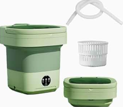 Foldable Washing Machine, 9L Mini Washing with 3 Modes Deep Cleaning Half Automatic Washt, Portable Washing Machine for Apartments, Dormitories, Camping, RV Travel (Green) 