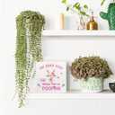 2 x Funny Easter Bunny Wooden Box Sign, "He Sees You When You're Pooping" Bathroom Decor Farmhouse Home Shelf Table Desk Decor, Wood Block Plaque Easter Decorations Gift