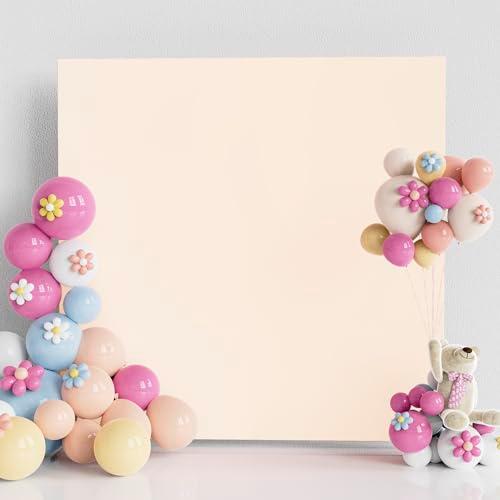 Fomcet Wedding Arch Cover Beige 6.6FT x 6.6FT Square Spandex Arch Backdrop Covers Stretchy Fabric for Birthday Party Baby Shower Anniversary Arch Stand Decoration