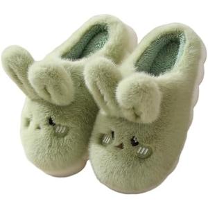 WYIKE Women's Warm Plush Bunny Animals Slippers Adult Cotton Men's Indoor non-slip Home Thick Bottom Slippers for Winter, Size 40-41