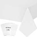 White Paper Tablecloths for Rectangle Tables 10 Pack, 54''108'' Disposable Table Cloth for 3-9 Ft Tables, Paper & Plastic Party Table Cover for Birthday, Outdoor, Wedding, Banquet