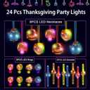 24Pcs Thanksgiving Party Favors Bulk, 8 Rings, 8 Necklaces, 8 Bracelets, Glow in The Dark Thanksgiving Party Supplies, Pumpkin Exchange Gift Set Goodie Bag Fillers