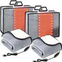 Tuanse 2 Pcs USB Heated Blanket 25"x35" Small Portable 5v 3 Setting Electric Blanket with Timer and Temperature Controller Winter Wearable Recharge Throw for Travel Home(Gray)