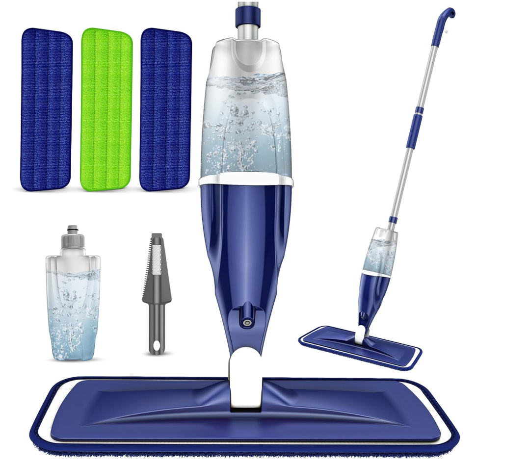 Microfiber Spray Mop for Floors Cleaning: Wet Dry Hardwood Floor Mops with 3 Washable Reusable Pads for Swiffer Powermop  Flat Mop with Sprayer for Tile Wood Laminate Vinyl Marble