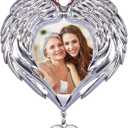 Memorial Christmas Angel Wings Photo Ornaments 2025 Sympathy Gifts for Loss of Loved One - Personalized Angel Wings Picture Frame Ornament for Christmas in Heaven Tree Decor