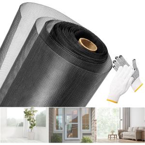 304 Stainless Steel Black Window Screen Mesh Roll, 40 inch x 98 ft Window Screen Mesh, Stainless Steel Wire Mesh Screen for Door Porch Patio