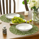 3pcs Artoid Mode Antique Herbs and Wild Flowers Spring Round Placemats Set of 3, 14 Inch Summer Round Table Mats for Dining Decoration (Green)