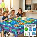 Video Game Birthday Party Decorations Themed Decor - 2026 Upgraded Plates Napkins Paper Cups Straws Forks Tablecloth Gaming Stuff for Boys & Girls Supplies Favor