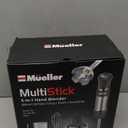 Mueller Multistick 5-in-1 Immersion Blender Handheld, 12 Speed Hand Mixer - Turbo Boost, Heaviest Duty Copper Motor, Titanium Blades Hand Blender, Milk Frother Wand, Whisk, Beaker, Chopper, Grey (Gray)