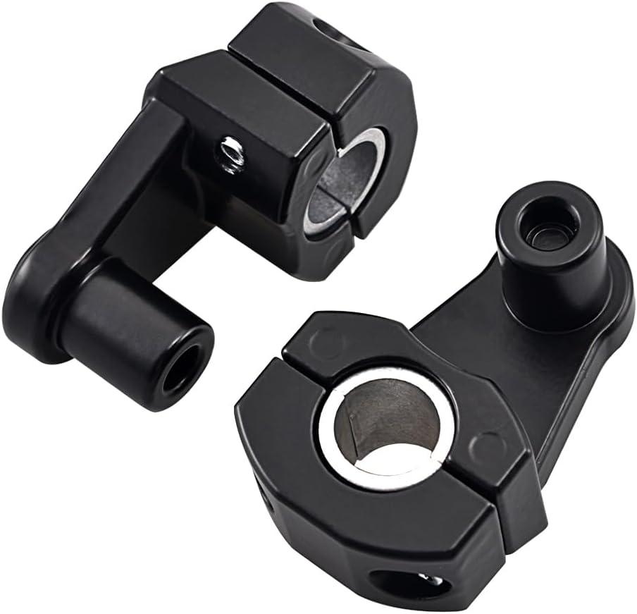 2 Inch Pivot Handlebar Risers Universal Motorcycle For 7/8" (22mm) bar clamps, 2 in Universal Motorcycle Handlebar,Pivoting Handlebar Clamp Risers For 7/8" or 1 1/8 28mm (Black) 2 PCS