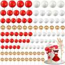 108 Pcs Balls Cake Topper DIY Cupcake Insert Foam Balloons for Cake Baking Wedding Anniversary Birthday Decoration(Red, White, Gold, Multi Sizes)