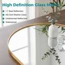 OLIXIS 36x24 Inch Arched Bathroom Wall Mirror, Rounded Rectangle, Gold