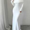 SOLY HUX Women's Long Sleeve Off The Shoulder Bodycon Dress Elegant Maxi Dress Cocktail Prom Dresses, L