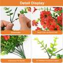 Hommyea Fake Artificial Hanging Flowers for Outdoors, 2 Pcs Fake Hanging Plant Spring Summer Decor, UV Resistant No Fade Faux Silk Daisy Flower for Front Door Porch Planter Patio Yard Garden(Red)