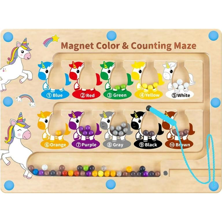 Dinosaur Toys,Magnetic Color and Number Maze, Montessori Toys for 2 3 4 5 Year Old,Learning Educational Sensory Toys for Toddlers and Kids Boys Girls,Christmas Stocking Stuffers for Kids