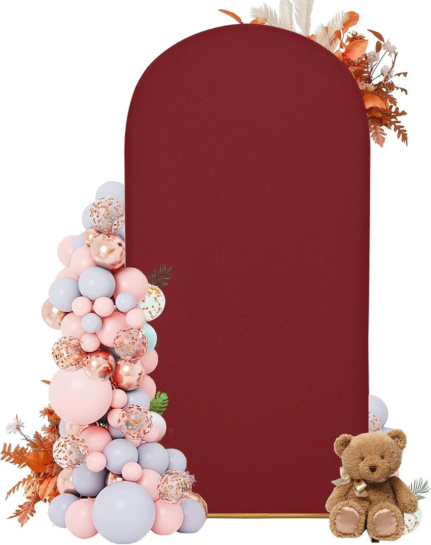 6FT Arch Covers, Red Arch Backdrop Cover, Cover Only | Stretchy, Spandex Balloon arch backdrop Stand Cover for Wedding Birthday Party Ceremony Banquet Decoration