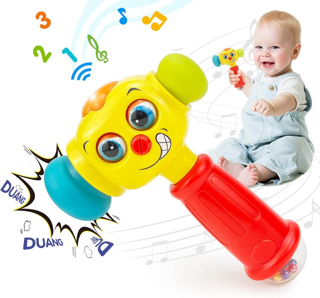 HOLA Toys for 1 Year Old Boy Birthday Gift - Hammer Baby Toy 12-18 Months, Musical Toddler Toys 1-2 with Light Flashing, Learning Toy for Toddlers 1-3 Easter Basket Stuffers for Babies Toddler