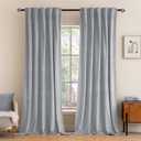 MIULEE Greyish White Velvet Curtains 84 inches 2 Panels - Luxury Blackout Curtains for Bedroom Living Room Thermal Insulated Super Soft Window Drapes Rod Pocket & Back Tab, W52 x L84 inches